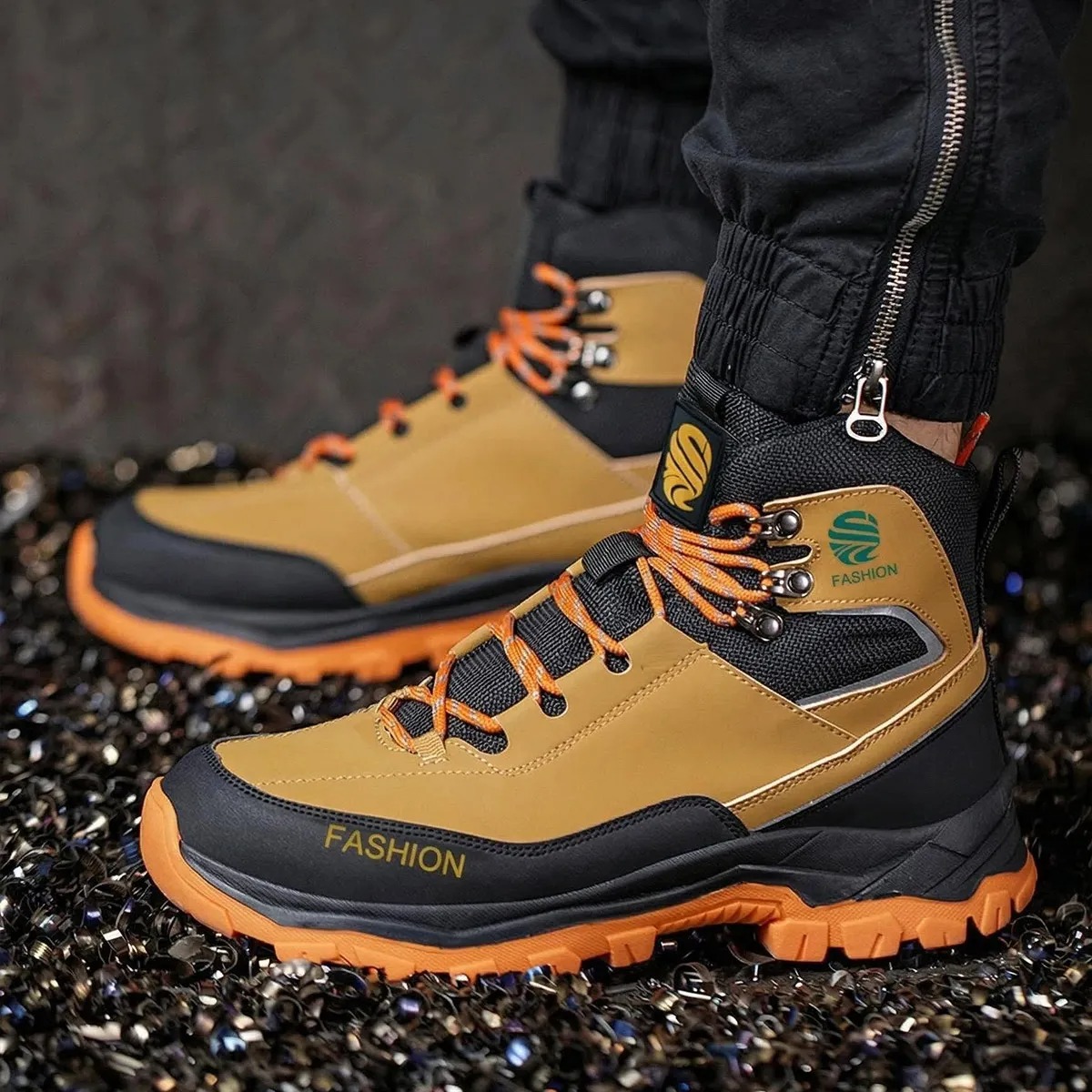 New Safety Shoes Men Boots High Top Work Sneakers Steel Toe Cap Anti-smash Puncture-Proof Work Boots Indestructible Shoes