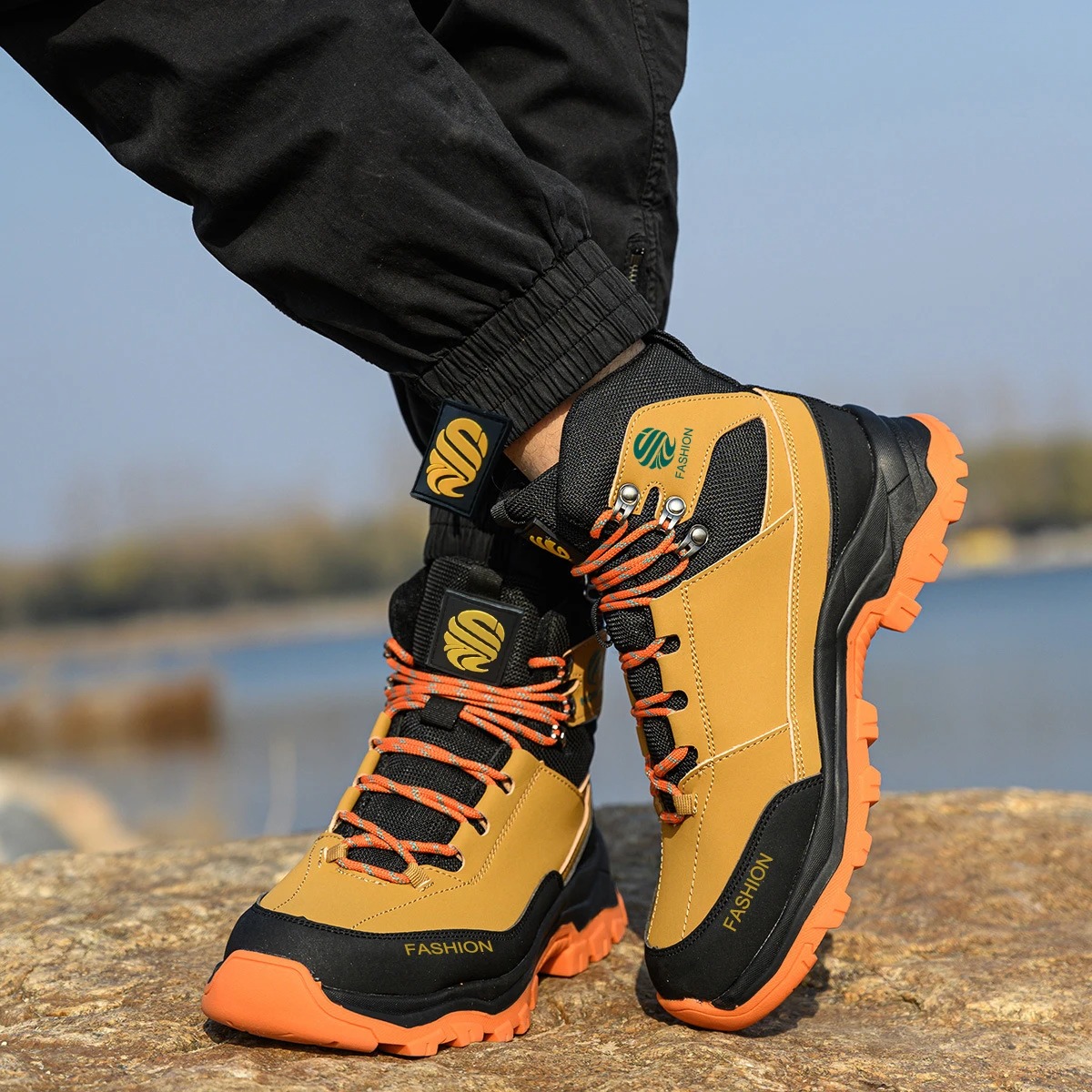 New Safety Shoes Men Boots High Top Work Sneakers Steel Toe Cap Anti-smash Puncture-Proof Work Boots Indestructible Shoes