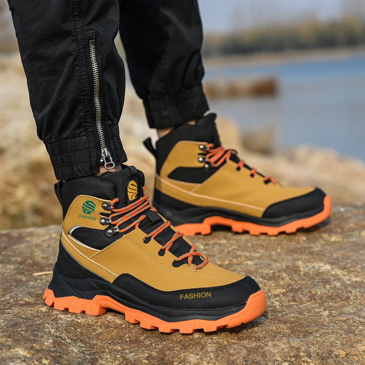 New Safety Shoes Men Boots High Top Work Sneakers Steel Toe Cap Anti-smash Puncture-Proof Work Boots Indestructible Shoes