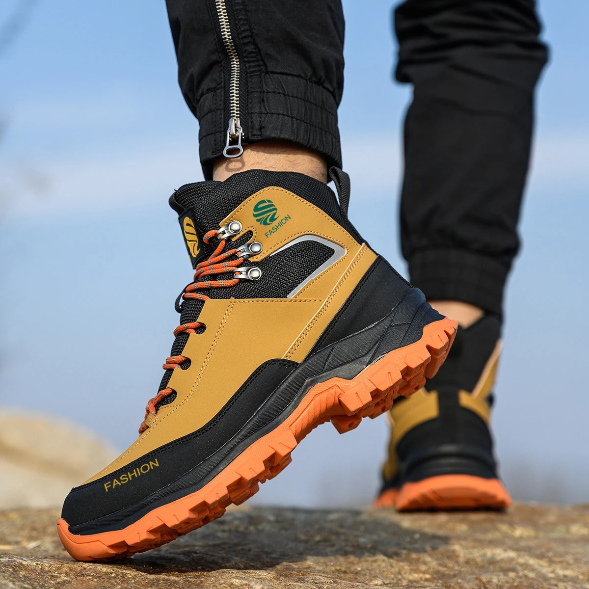 New Safety Shoes Men Boots High Top Work Sneakers Steel Toe Cap Anti-smash Puncture-Proof Work Boots Indestructible Shoes