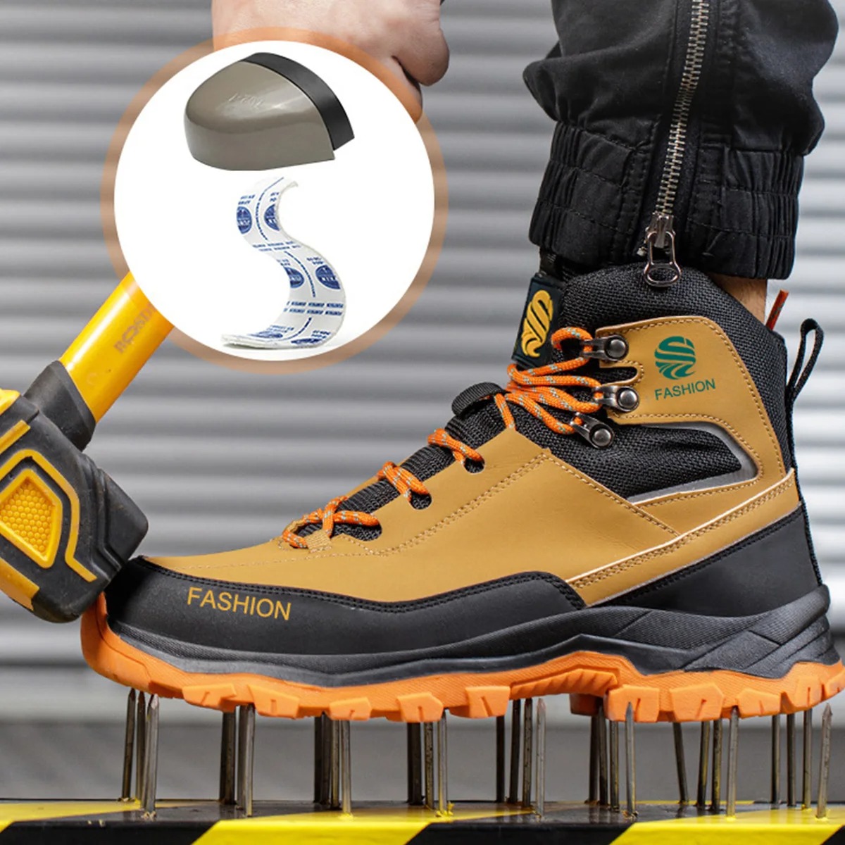 New Safety Shoes Men Boots High Top Work Sneakers Steel Toe Cap Anti-smash Puncture-Proof Work Boots Indestructible Shoes