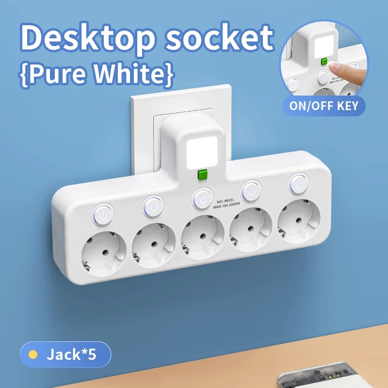 EU Plug Outlet 4 Sockets Electrical Socket No Extension Cord With USB Type-C Ports Two specifications