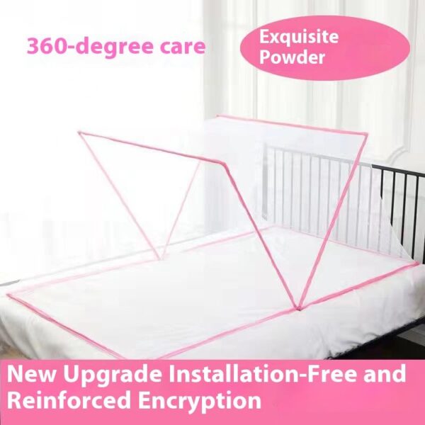 Portable Bed Mosquito Net Folded Mesh Fabric 190*100*80mm